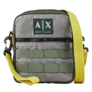 Armani Exchange A|X Color-Pieced Nylon Crossbody Messenger Bag Duck Green OS